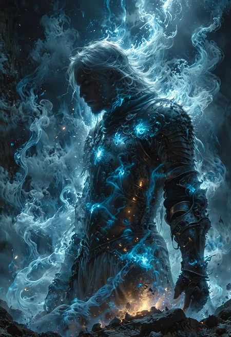amazing quality, masterpiece, best quality, hyper detailed, ultra detailed, UHD, perfect anatomy, Surreal,
under moon light, translucent, white background light, glowing, ( silhouette overlapping:1.2), nothingness,( Misty:1.2),( water vapor:1.2),
soul, soul out of body, white shadow in the back, ghost shadow, smoke, smoke human shape, face, white hair, supernatural,
an cinematic shot of a soul knight, floating, levitate, soul particals around the knight, fantasy tavern in background, night, milkey way,
<lora:Soul_Knight_SDXL_-_By_HailoKnight:0.75>, soul knight,
<lora:DonM3t3rn1tyXL-v1.1:0.7>, DonM3t3rn1tyXL,
OverallDetailXL  <lora:MJ52:0.3>  <lora:SDXLFaeTastic2400:0.4>  <lora:EpicF4nta5yXL:0.7>