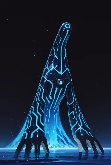 <lora:upgrade-08:1> upgrade, solo, no humans, neon trim, blue strips, no humans,, space, lunar surface, spaceship, blue ground, blue sand, black sky, masterpiece, best quality, amazing quality, very aesthetic, absurdres, newest,