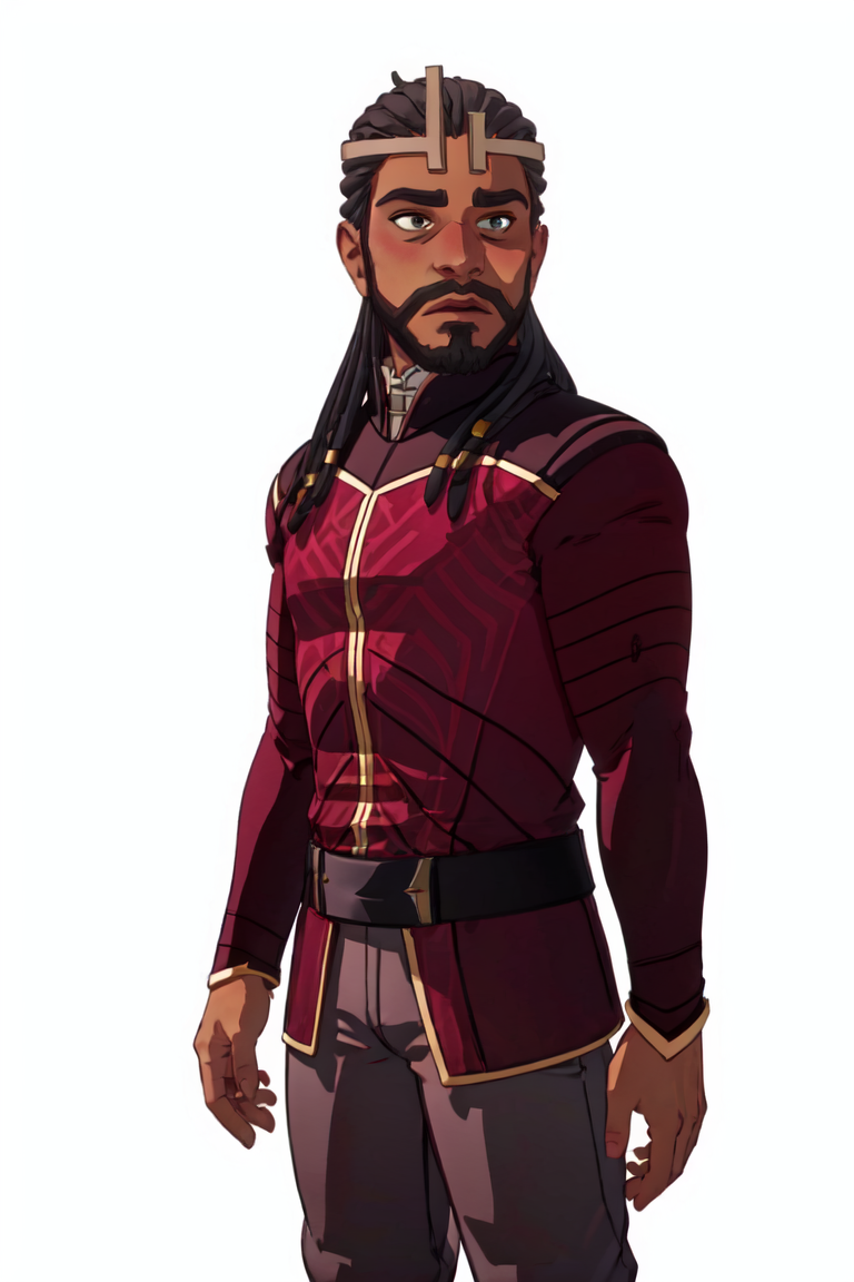 Harrow, KingAttire, green eyes, crown, (man, boy, male:1.5), (solid white background, plain background:1.5), (realistic:1.2), (masterpiece:1.2), (full-body-shot:1.2),(Cowboy-shot:1.2), dark romantic lighting, (highly detailed:1.2), (detailed face:1.2), (gradients), colorful, detailed eyes, (natural lighting:1.2), solo, <lora:add_detail:0.3> <lora:DragonPrince_KingHarrow-10:0.85>  <lora:BeautifulEyes:0.3>