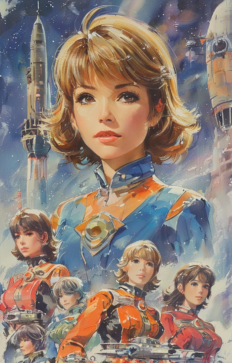 masterpiece,best quality,<lora:tbh315-sdxl:0.9>,illustration,style of Gerry Anderson portrait of idolmaster cinderella girls,