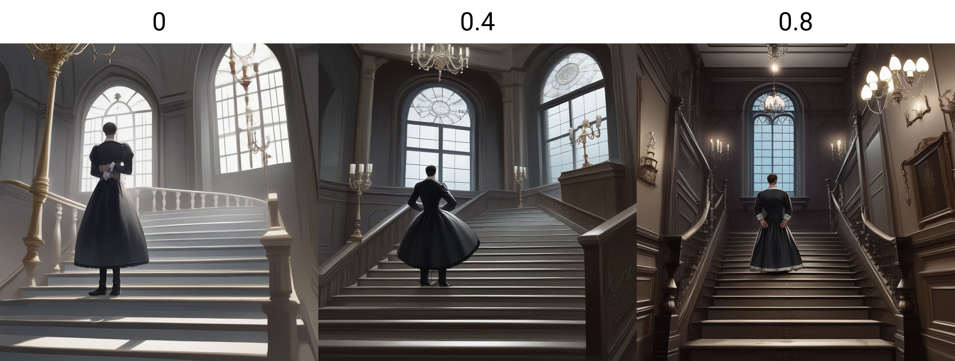 score_9, score_8_up, score_7_up, score_6_up, score_5_up, score_4_up, zPDXL2,source_anime,rating_questionable, solo, 1boy,  Victorian suit, ghost, <lora:Haunted_House:0> h4untedhouse, indoors, stairs, chandelier, window, night