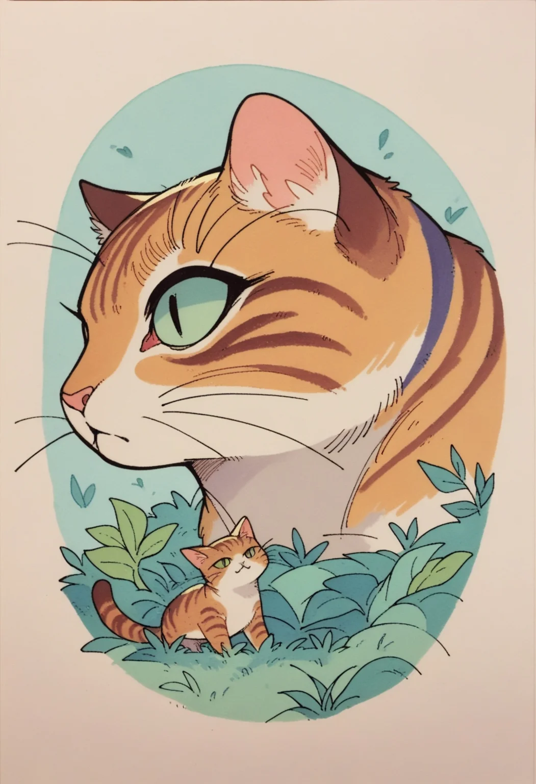 score_9, score_8_up,score_7_up, source_ anime, 1girl, simple background,traditional art,  cat, standing, forest, double rainbow,
<lora:Traditional_art_v4_USENEG:-0.9>