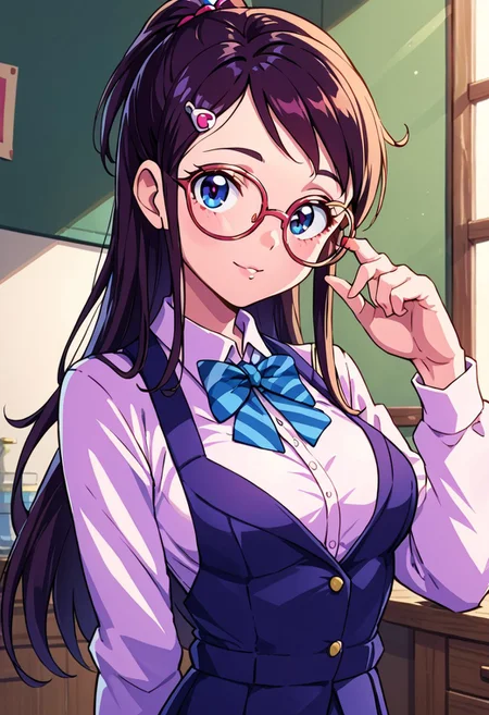 score 9, score 8 up, score 7 up, rating questionable, 
honoka,
medium breasts, 
looking at viewer, 
glasses,