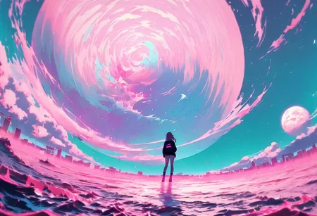vaporwave art,one girl