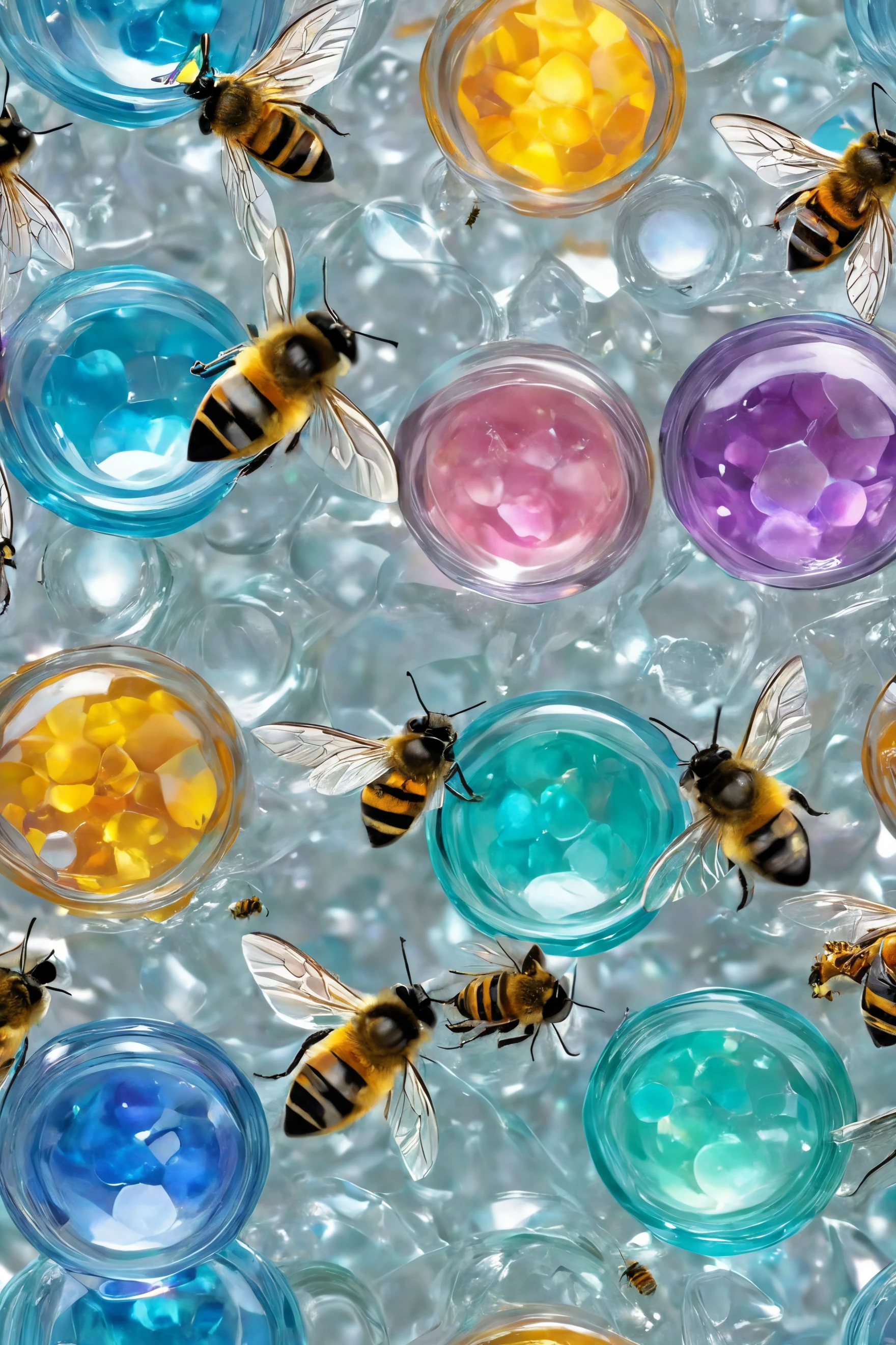 colorful glass, <lora:colorful_02_colorful_glass:1.0>,
A wizard's spell that accidentally turns his beard into a variety of flowers, attracting a swarm of bees, under the confused light of a spellbound moon.,
amazing, beautiful, breathtaking, astonishing, brilliant,