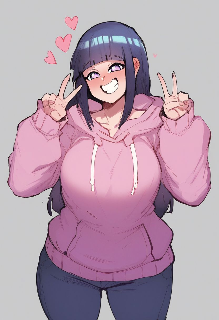 score_9, score_8_up, score_7_up, score_6_up, BREAK hyuuga hinata,hoodie, smile, double v, breasts, hearts,
PONYXL_Embo_ownwaifu