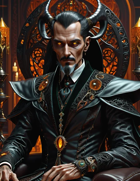 : ((best quality)), ((masterpiece)), ((realistic,digital art)), (hyper detailed),DonMD34thM4g1c4tt1r3XL Magician,Retirement age Taut, Latin American, Light brown eyes, Normal Ears, Long face shape, , Black Slicked-back hair hair, Excitement,, Boudoir Lounge, Reclining on a boudoir setting, exuding comfort and intimacy <lora:DonMD34thM4g1c4tt1r3XL-000008:1>