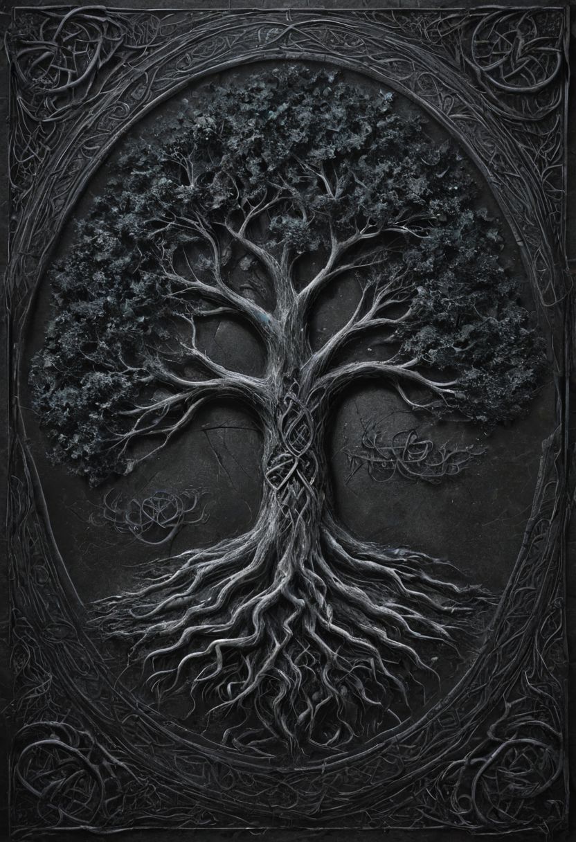 Completely black screen, absolutely nothing, pure black, detailed, but the celtic tree of life are rising, FastNegativeV2, ral-dissolve,