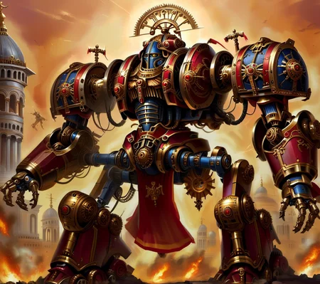 <lora:CulturePunkAI_2:.9>ByzancPunkAI battle mech Highly detailed, amazing, Impressive lighting, vibrant colors, Ultra Realistic, High quality, Highly detailed, trending on artstation