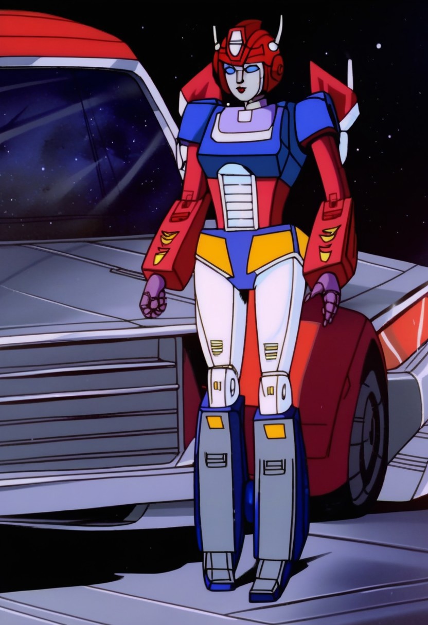 robot planet in space
score_8_up <lora:Transformers 86 FT-000005:1> 1female, autobot, female, all red body, red legs, red head, red armour, small body, petite body, full body, slim body, round large eyes, blue eyes,  short legs, small horns protruding from head, , female lips, excited expression, transforms in to car,
