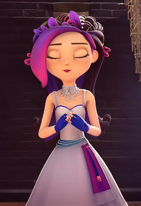 Lovely. Wedding dress. Closed eyes.
