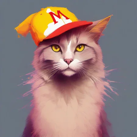 cat,wearing a mcdonalds hat,
<lora:PE_ColorPortraitCatDog:1> pecat