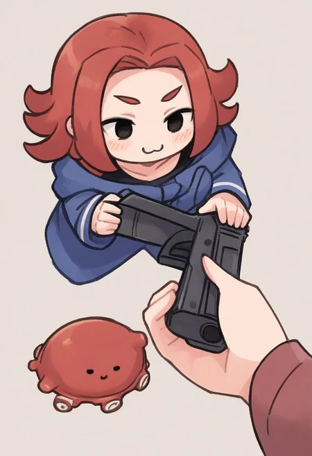 score_9, score_8_up, score_7_up, score_6_up, source_anime, octopus, <lora:go_do_a_crime:0.8> Go do a crime, holding gun, suckers,