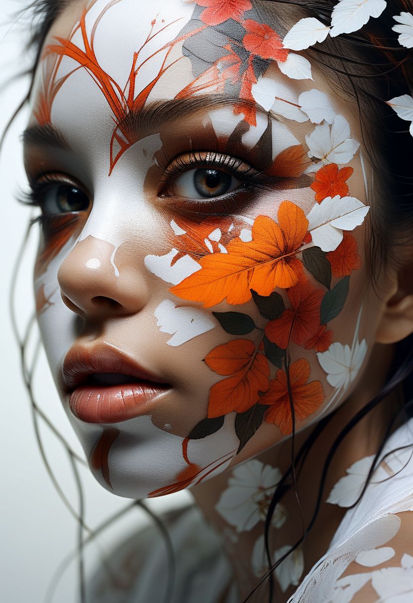 Close-up face, mysterious silhouette of an exotic girl in worn down clothing, white cosmetic over eyes only, goddess, alluring, by Minjae Lee, Carne Griffiths, Emily Kell, Steve McCurry, Geoffroy Thoorens, Aaron Horkey, Jordan Grimmer, Greg Rutkowski, amazing depth, double exposure, surreal, geometric patterns, intricately detailed, bokeh,  perfect balanced, deep fine borders, artistic photorealism , smooth,  great masterwork by Suiras  <lora:add-detail-xl:2>  <lora:Double_Exposure:0.5>