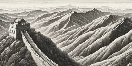 The Great Wall is made up of continuous detailed lines winding and lengthening,((digital carving style)),masterpiece,high quality,colorful,beautiful,<lora:changcheng_V0-000006:1>,