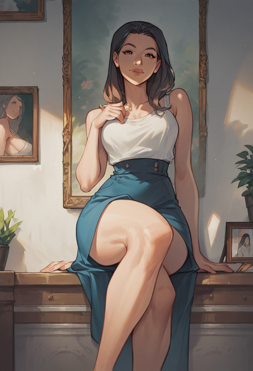 source_cartoon, score_9, score_8_up, score_7_up, 1girl, solo, perfect eyes, flat_color, Pretending to hold a large picture frame, perspective, feet out of frame, rating_safe, <lora:sdxl\pony diffusion\artist_styles\jaco_pony:0.8>
