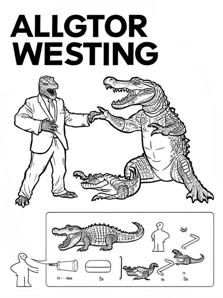 Alligator wrestling <lora:ikea_instructions_xl_v1_5:1>