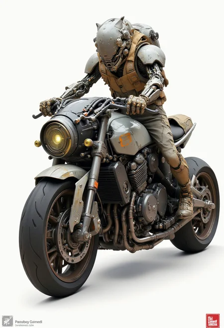 Vehicle, sci-fi, alien, motorcycle, hover, front ball wheel, armored armor, armadillo, tribal markings. Recypu style.