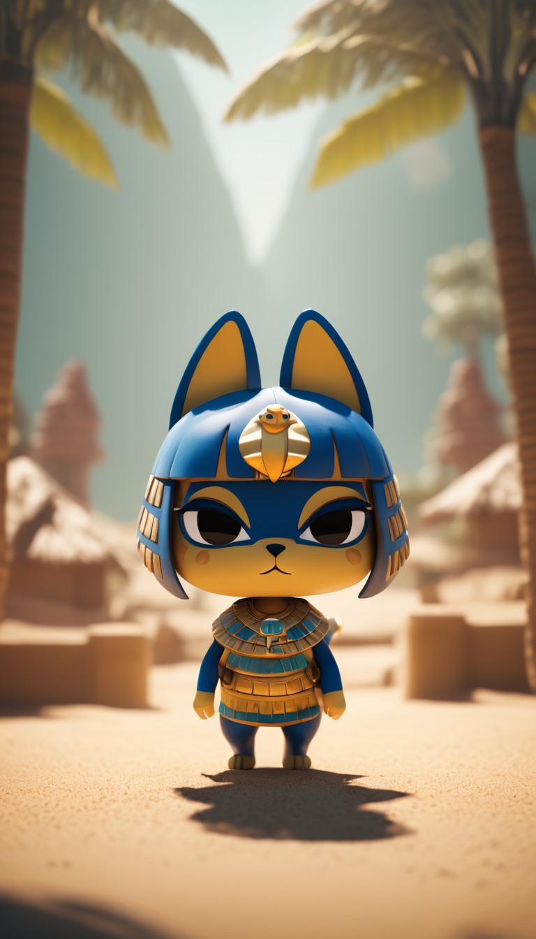 cinematic photo  Cinematic scene, hero view, Ankha, Animal Crossing <lora:ankha_v0.0.1:1>, action pose, nature, detailed background, masterpiece, best quality, high quality, absurdres . 35mm photograph, film, bokeh, professional, 4k, highly detailed