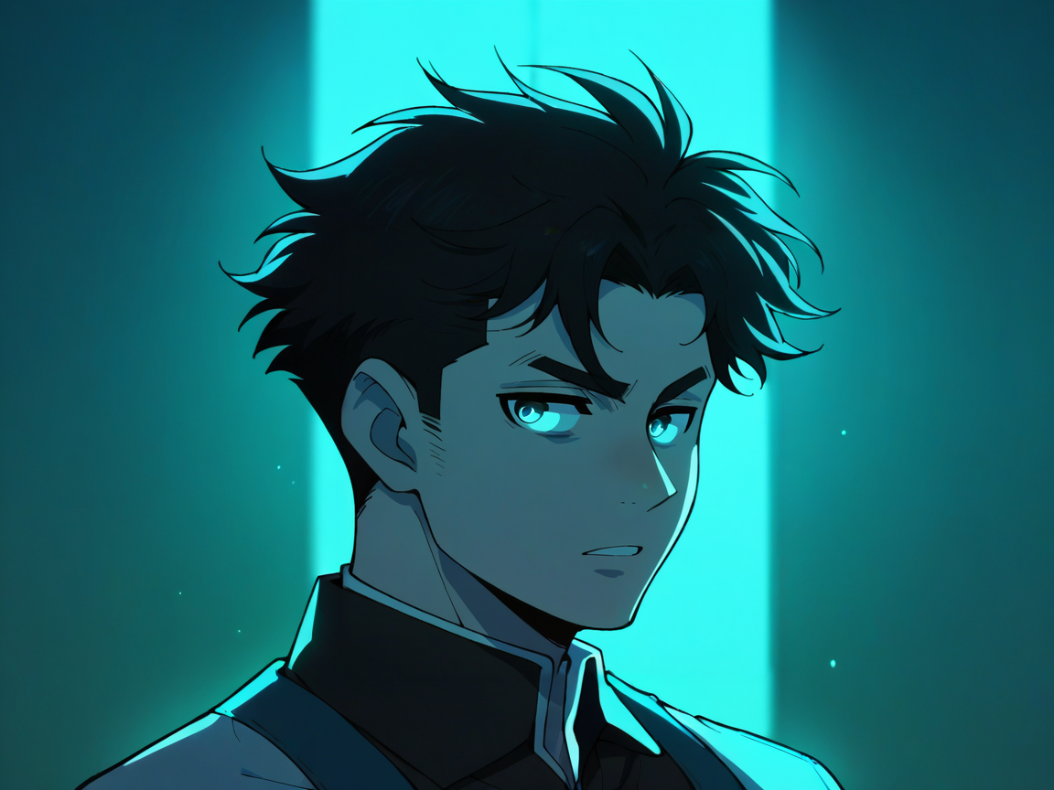 score_9, score_8_up, score_7_up, score_6_up, score_5_up,   <lora:dandadanXLP:1> dan, 1boy, blue lighting, portrait, black hair,