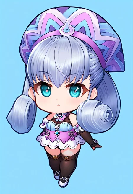 solo, high quality, best quality, amazing quality, 1girl, melia, high entia, chibi, shortstack,