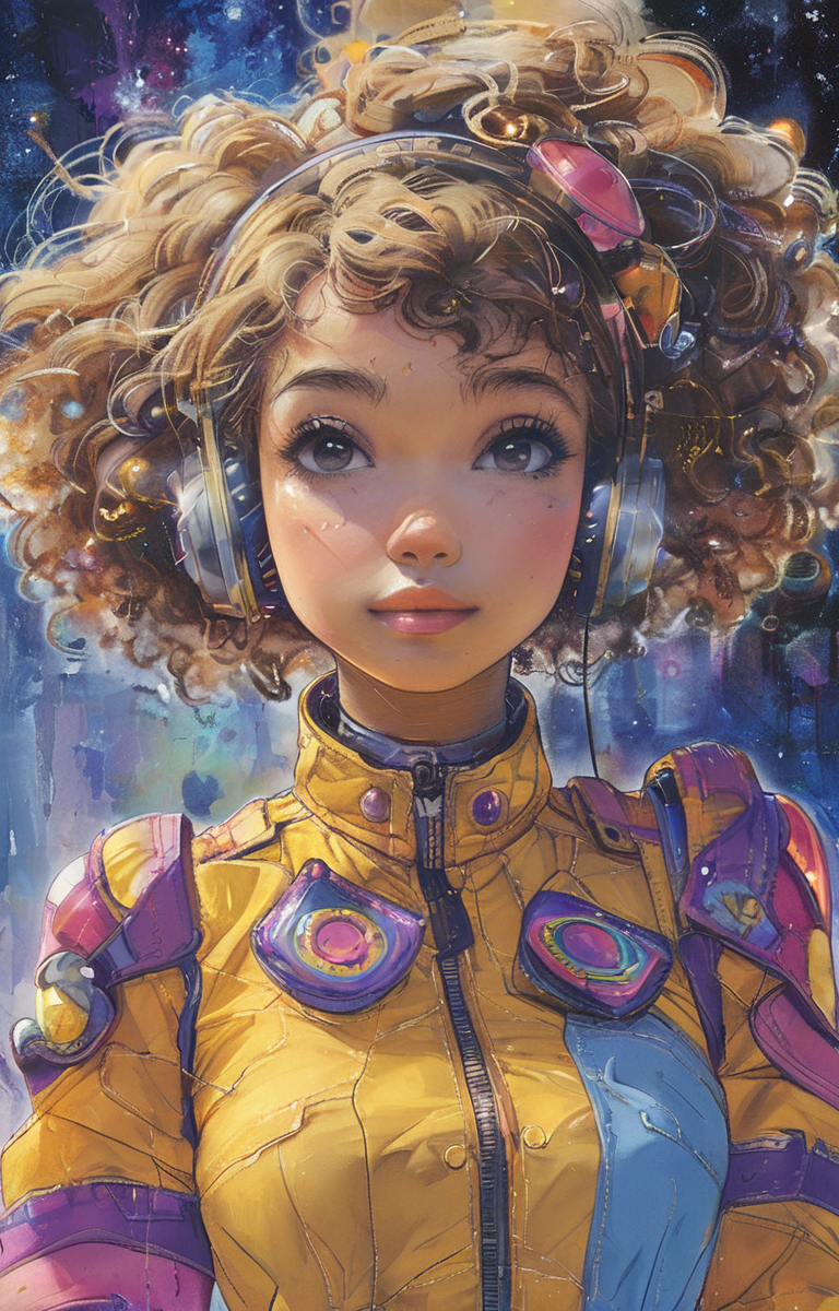 masterpiece,best quality,<lora:tbh324-sdxl:0.9>,illustration,style of Afrofuturism, portrait of idolmaster cinderella girls,