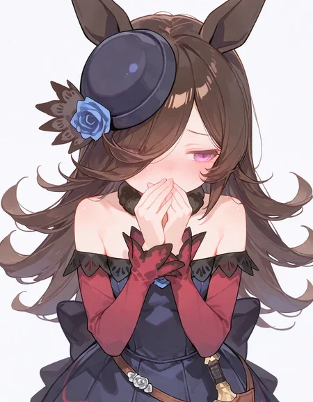 1girl, solo, rice shower \(umamusume\), own hands together, blush, begging, embarrassed, covering own mouth, averting eyes, 
very awa, masterpiece, best quality, amazing quality, absurd res, hi res, highres,  <lora:NoobV065sHyperDmd:0.2>  <lora:rupetan:0.8>