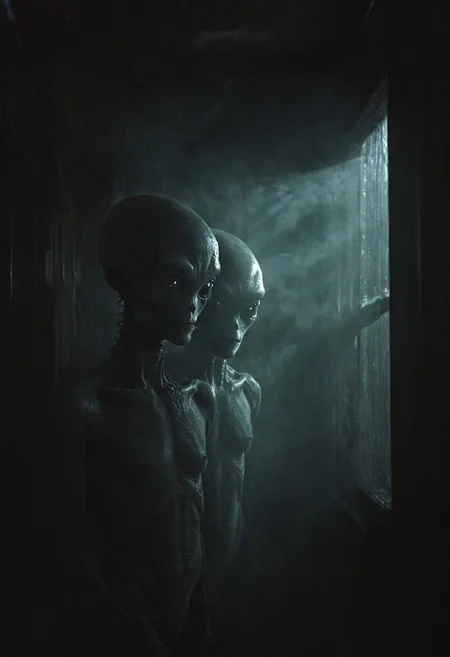 n-eeyblch, Dark Photo of creepy Aliens Standing outside of your Window and looking inside, 
 very detailed, atmospheric haze, Film grain, cinematic film still, shallow depth of field, highly detailed, high budget, cinemascope, moody, epic, OverallDetail, gorgeous, 2000s vintage RAW photo, photorealistic, candid camera, color graded cinematic, eye catchlights, atmospheric lighting, skin pores, imperfections, natural, shallow dof