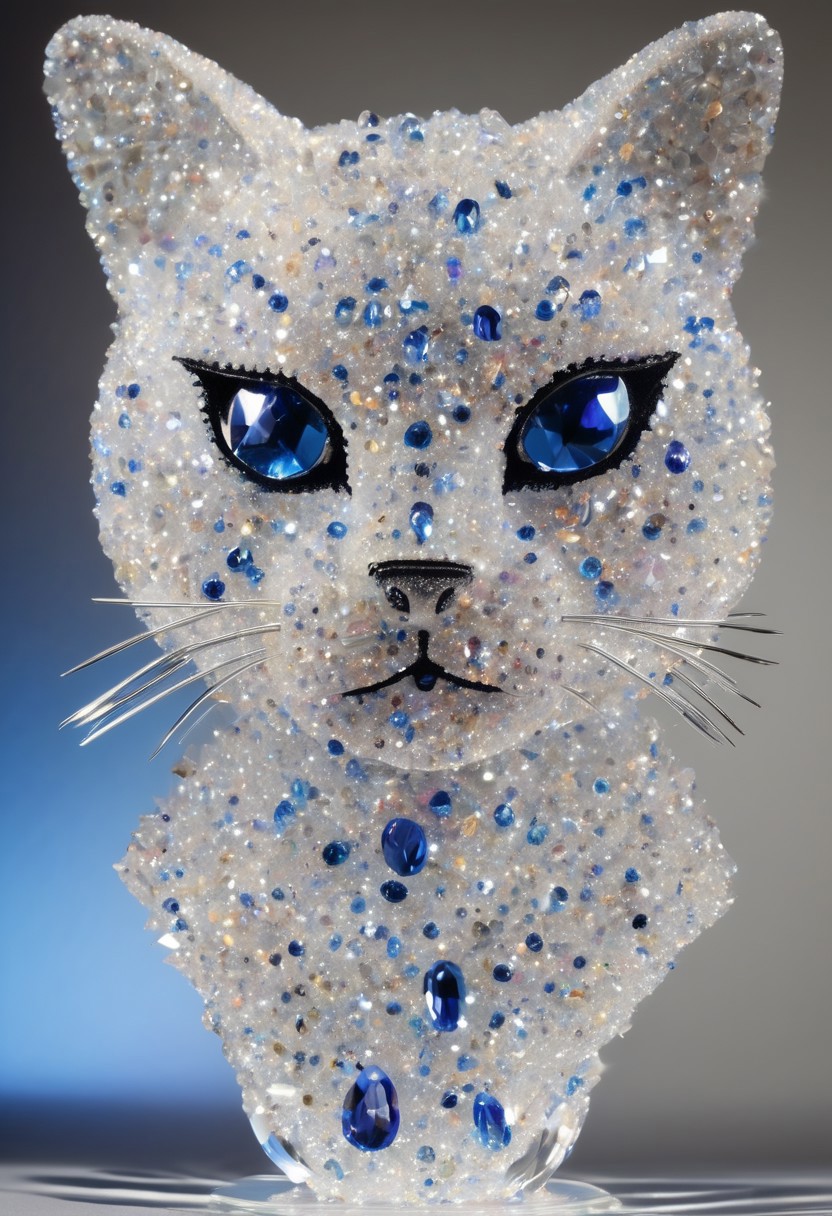 (((A fabulous two faced cat made of crystals)))