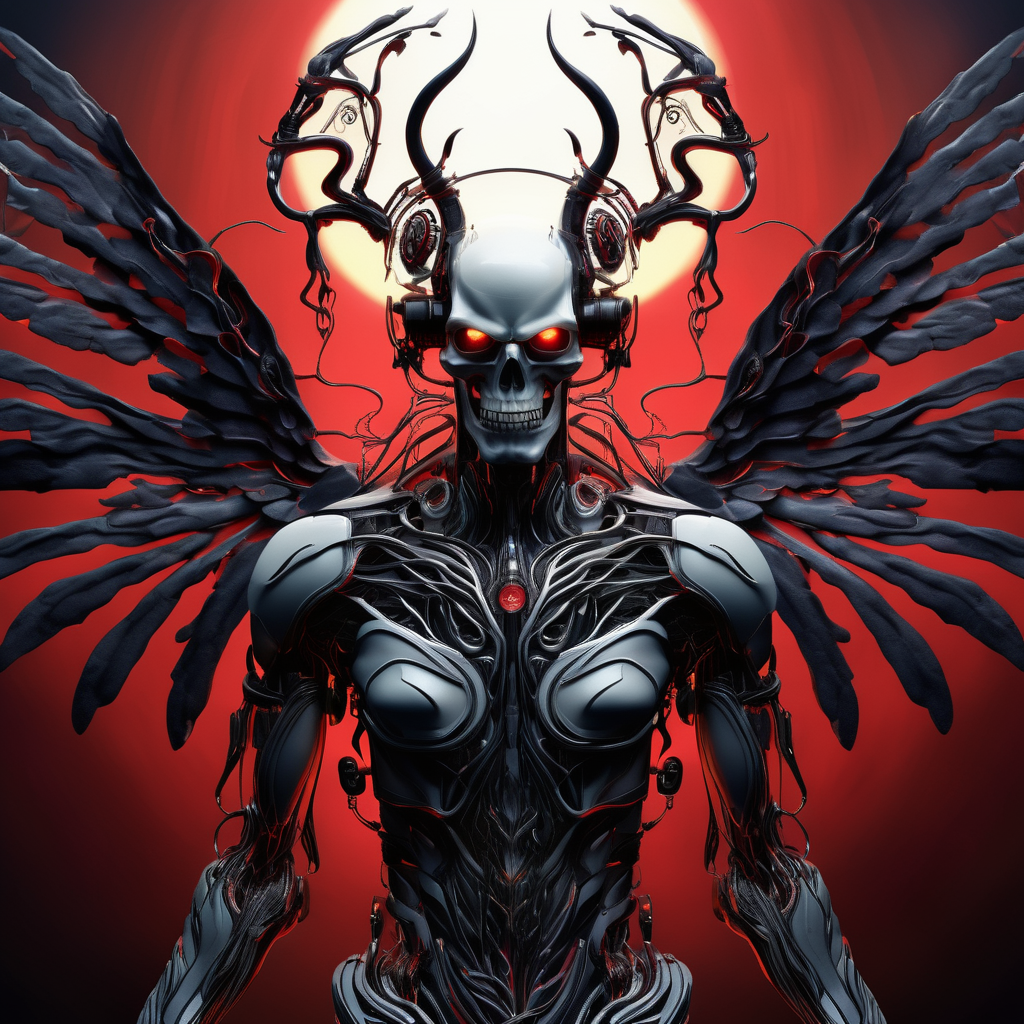 ((best quality)), ((masterpiece)), ((realistic,digital art)), (hyper detailed),DonMD3m0nV31nsXL,bio organic demonic veins, Wire EDM Machine, Winged Embellishments,Barcodes, Striped, Lustrous, , <lora:DonMD3m0nV31nsXL_v1.1-000009:0.85>