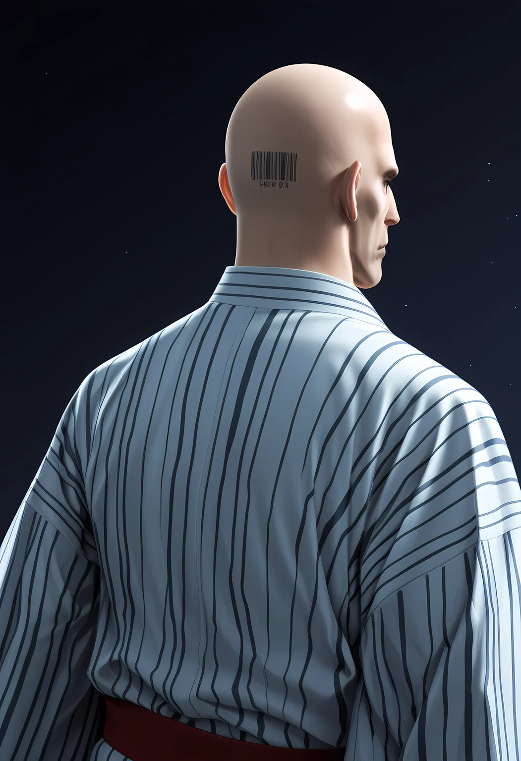 masterpiece, best quality, amazing quality, dutch angle, abstract background, BREAK
solo, 1boy, male focus, agent47, bald, grey eyes, frown, from behind, barcode tattoo on back of head, yukata, japanese clothing, BREAK
<lora:cfg_scale_boost:.6> <lora:Agent_47_-_Hitman_-_ILXL:1>