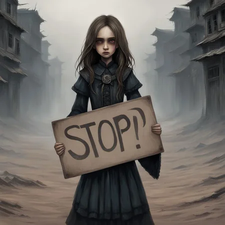 (((Ultra detailed, Megapixel)))
1girl, (((holding out a sign with number "STOP*DEAD*URL"))), by charlie bowater and dan mumford and trevor Brown, hands, terror, gloomy, dark, blank face, no face, wasteland background, no mouth, no eyes, long hair