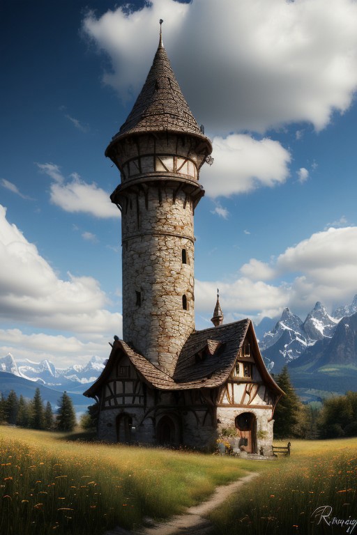 realistic analog photo, award winning photo, 
fantfa, background, mountain, trees, foreground, field, house, farm, farmland, witow, a wizard tower, blue sky
high-quality, crisp, sharp, professional-grade, high-resolution, fine detail, accurate colors, low noise, fast shutter speed, wide dynamic range, precise focus, RAW, highres, 8k, uhd, High Dynamic Range, tonemapping, crisp details,