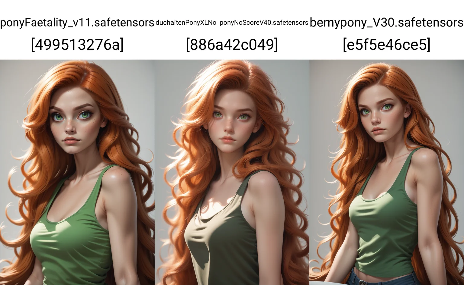 score_9, score_8_up, score_7_up,
1girl, solo, tank top, rating_safe,
<lora:Dark_Erin_Pony_v0.1:0.5> d4rk3r1n, orange hair, green eyes, very long hair,