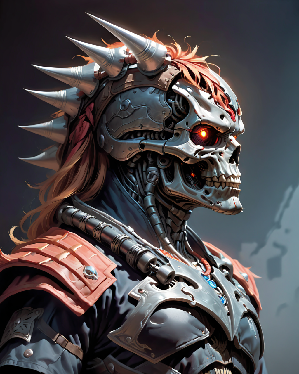 concept art, best quality, (The Terminator:1.2) , Stressed, wearing Foam dragon-style armor, looking to the side, soft focus, Awe, Beautifully Lit, F/8, <lora:Moroccan_Headdress_Ait_Baamrane:0.8> beautiful, traditional, headdress