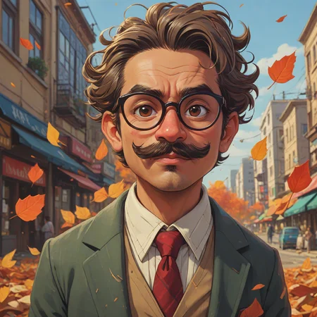 anime manga, Chibi Exotic Islamic (Male:1.2) , Environmentalist, in autumn formal suit, Messy bun hair, Crude groucho glasses, Hurricane, by Johji Manabe, Atey Ghailan, Fairy-Tale, Anime, Primary Colors, mysterious ,8k, masterpiece, best quality, hyperrealistic, superrealistic, photorealistic, ultra sharp, 16 bit colors, highres,