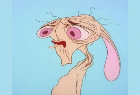 upper body, ren, expression, moping, expression, struggling, pale blue background,
no humans, easynegative, By bad artist