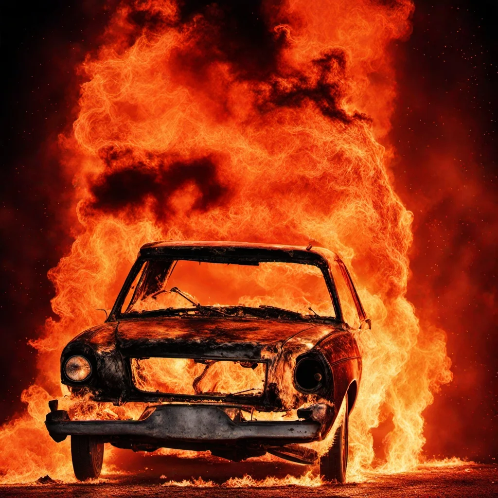 car inferno <lora:inferno:1> , all over, black background