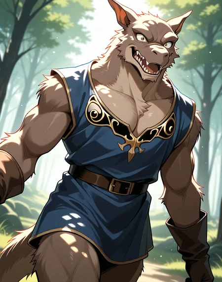 <lora:Kobold_(Record_of_Lodoss_War)_(Illustrious)_(AD):1> kobold, muscular, Record of Lodoss War,
dutch angle, exterior, battleground, dynamic action, dutch angle, fantasy forest, nature landscape,
kobold soldier, no pants, fur tail, furry body, cowboy shot, bent leg, twisted torso, male chest focus, ((pec cleavage, ):1.5),
BREAKvery awe, aesthetically pleasing, masterpiece, best quality, amazing quality, very aesthetic, perfect depth of field shot, masterclass color theory, in'ei, gradient style coloring,
EZRealPONYXL, zPDXL, Smooth Quality, lazympos, IllustQualXL_Pos,