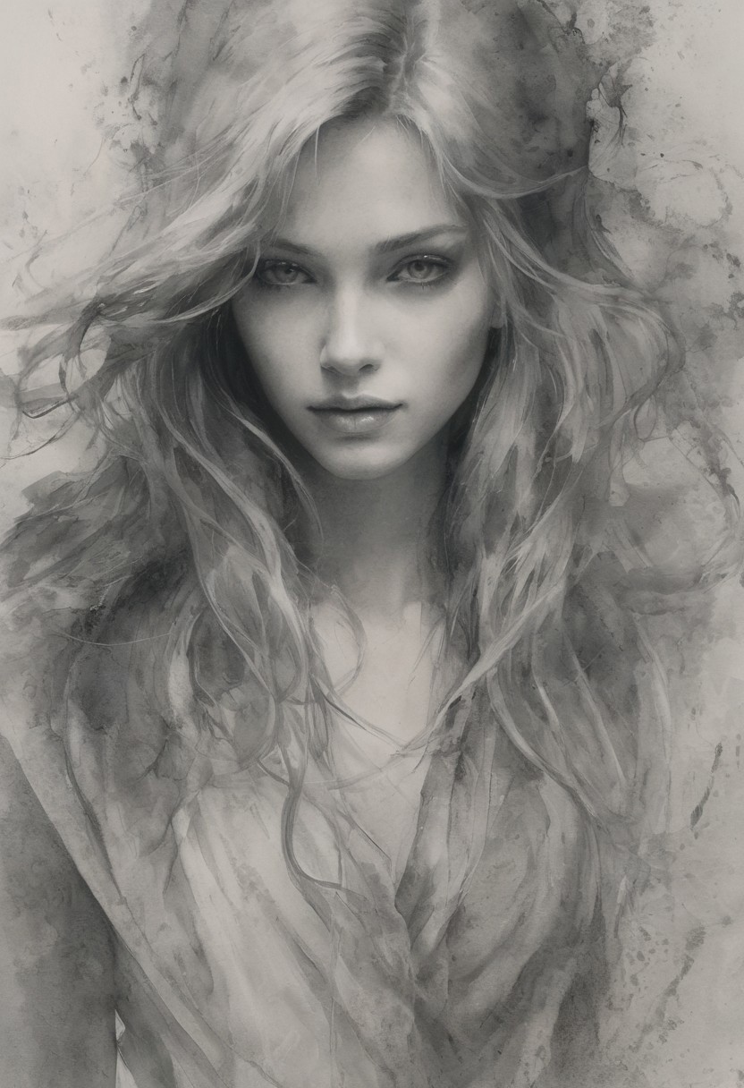 supermodel, perfectly balanced facial features, smooth clear skin, youthful, slim waist, long legs.. In the dimly lit chamber, the enchantress' eyes sparkled with a tantalizing promise, their depths shimmering like twin stars. Her gaze, intense and mesmerizing, held the power to captivate and ensnare. The soft glow of the firelight played across her delicate features, highlighting the allure of her enigmatic smile. Draped in flowing, ethereal robes that clung to her graceful form, she moved with a fluid elegance that seemed almost otherworldly. Each glance she cast was a silent invitation, filled with the unspoken allure of secrets and desires yet to be revealed. The air around her thrummed with a subtle, magical energy, as if the very atmosphere responded to her presence. Those who met her gaze felt a magnetic pull, drawn into the spellbinding promise of her eyes, unable to look away.