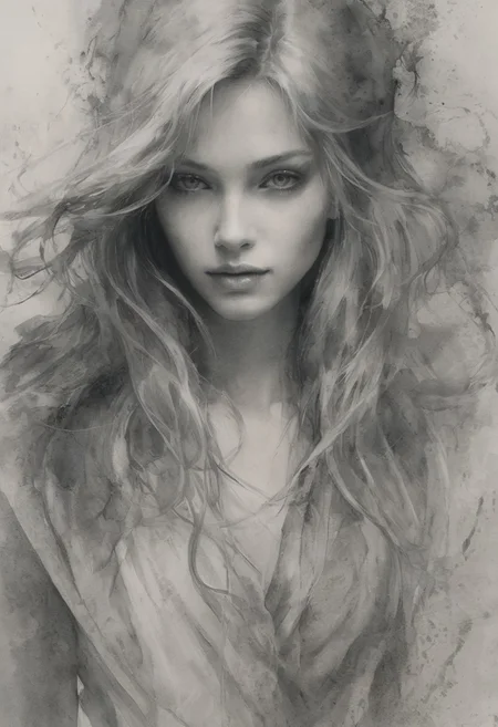 supermodel, perfectly balanced facial features, smooth clear skin, youthful, slim waist, long legs.. In the dimly lit chamber, the enchantress' eyes sparkled with a tantalizing promise, their depths shimmering like twin stars. Her gaze, intense and mesmerizing, held the power to captivate and ensnare. The soft glow of the firelight played across her delicate features, highlighting the allure of her enigmatic smile. Draped in flowing, ethereal robes that clung to her graceful form, she moved with a fluid elegance that seemed almost otherworldly. Each glance she cast was a silent invitation, filled with the unspoken allure of secrets and desires yet to be revealed. The air around her thrummed with a subtle, magical energy, as if the very atmosphere responded to her presence. Those who met her gaze felt a magnetic pull, drawn into the spellbinding promise of her eyes, unable to look away.