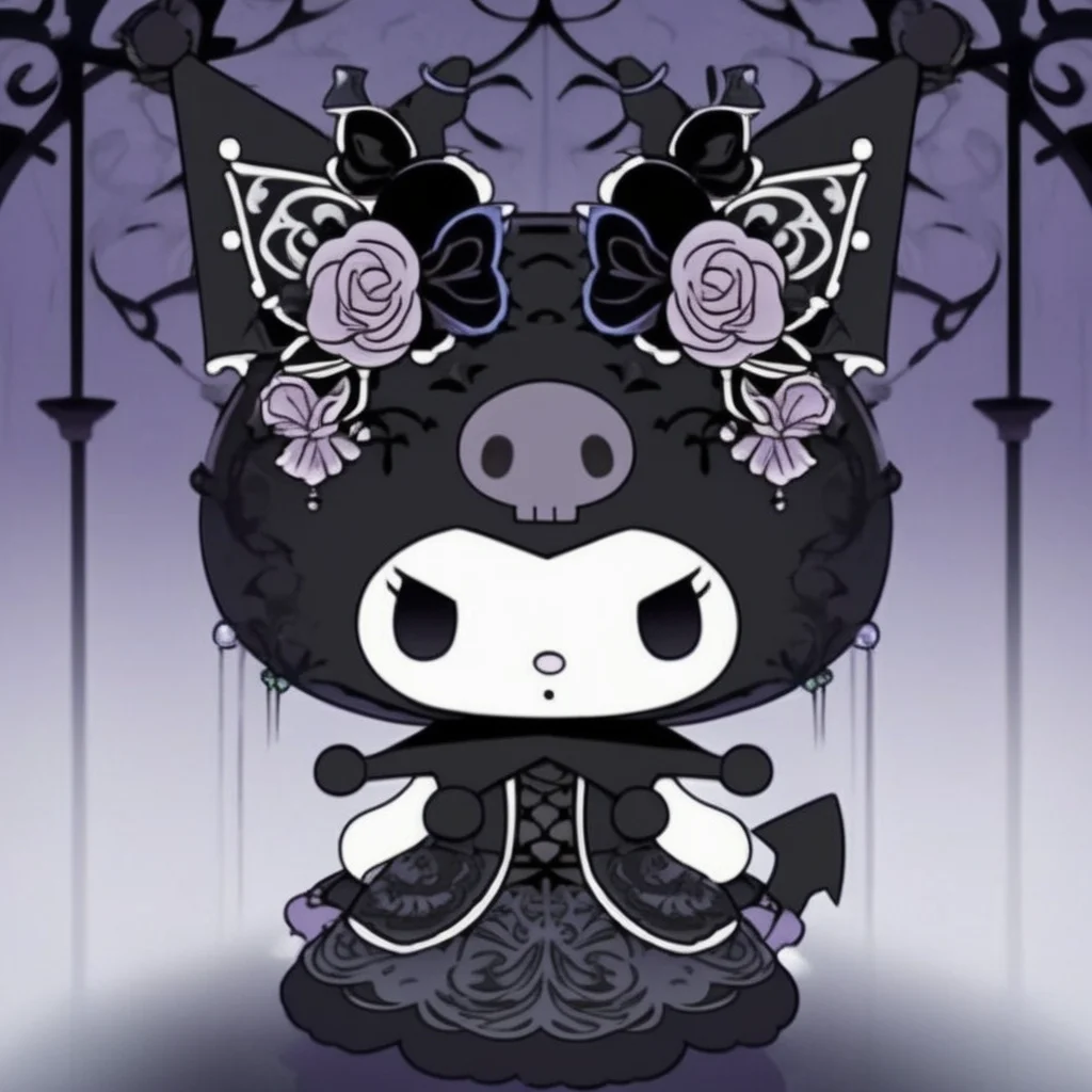 Gothic style Kuromi,  <lora:kuromi:1> kuromix . Dark, mysterious, haunting, dramatic, ornate, detailed