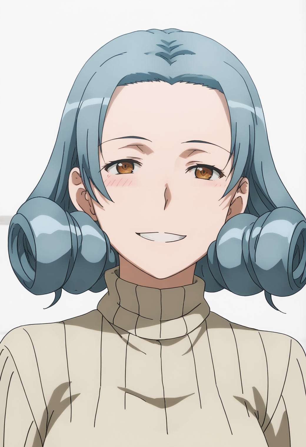score_9, score_8_up, score_7_up, source_anime, BREAK white background, 1girl, solo,upper body, <lora:DX888Touka:1> hio touka,   turtleneck sweater, ribbed sweater,  smile,