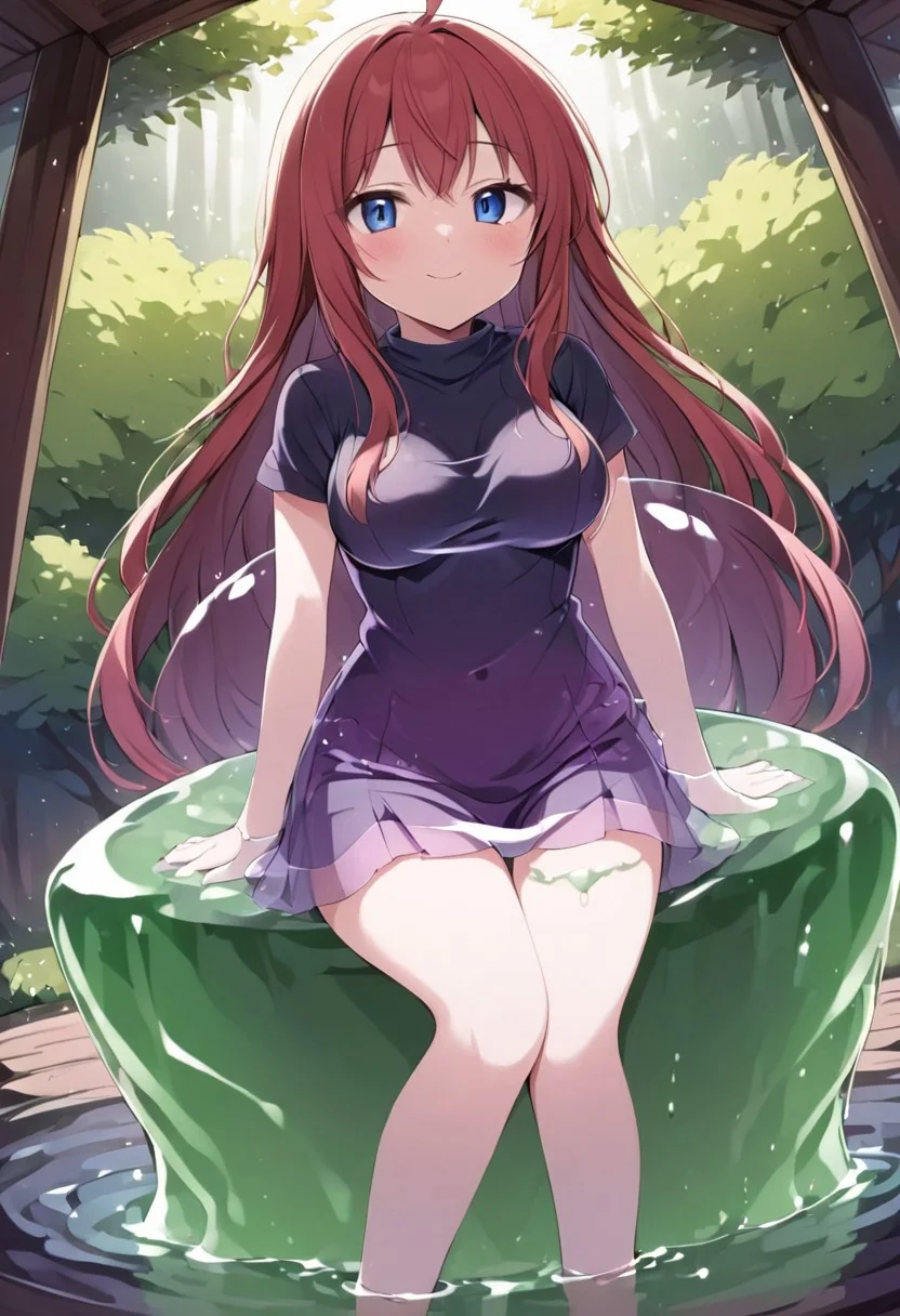 (masterpiece), (score_9, score_8_up, score_7_up,source_anime), 4K8K, best quality, high res image, illustration, Uncorrected, CG,
(girl view from below. look-up angle:1.3), sexy shot,
1 fairy girl sitting on a giant grape slime, pretty slime sex, (lot of cubes floating around woman), (hair over breasts, long hair, hair censor:1.4), twinkle grape, white elbow gloves, fairy wings,
slime, slime like a grape, grape slime, see-through violet slime,
BREAK
medium breasts,
(gradient hair, pink and hair, very long hair, red bangs, ahoge, hair over breasts, hair censor),
(blue eyes, half opened eyes, jitome, smile),
wearing tube top, cube,
in orchard, fruit orchard, fruits trees,