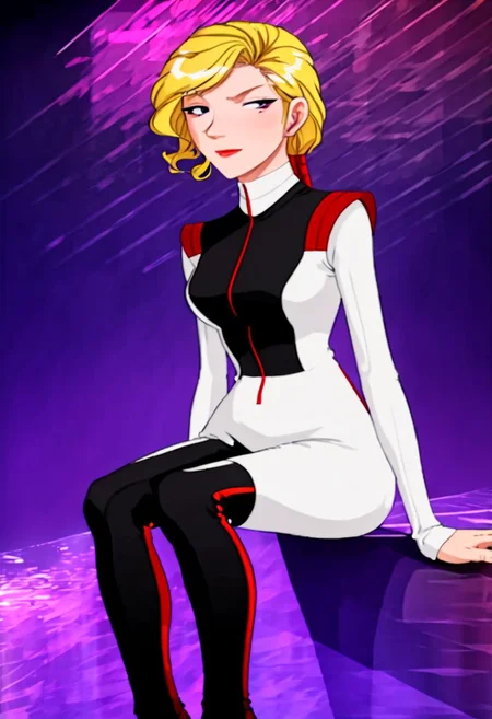 score_9, score_8_up, score_7_up,score_6_up, score_5_up, score_4_up , 
large breasts,
1girl, solo,
HolliW, holliw,makeup, blonde hair, bangs, side locks, thick eyebrows, hair between eyes,
 makeup, 
White Dress, White leotard, see-through, white choker, thigh boots, 
breasts apart, sitting, 
bar \(place\), neon lights, light particles, 
annoyed, half-closed eyes, 
dim_lighting, 
<lora:Holli_Would-SDXL (Pony)-v01-000003:0.80>