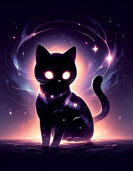 score_9,score_8_up,score_7_up, <lora:Navi_Celestial_Skin_PonyXL:1.1> nv-celestialskin , colored skin, void cosmic body, deep black skin, silhouette, nebula, animal focus, cat,