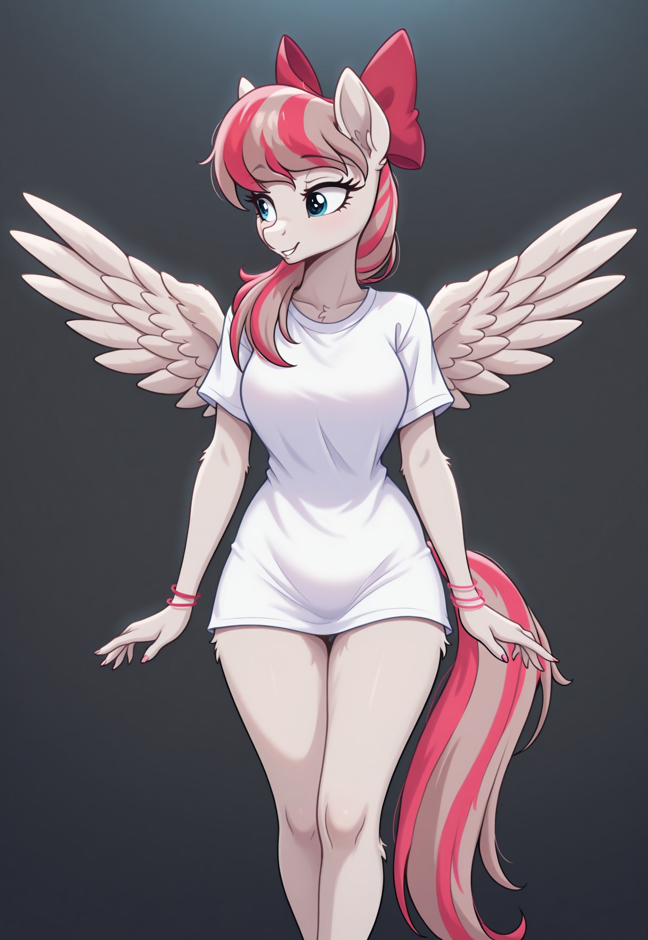 masterpiece, best quality, 32k, high resolution, absurdres, angwinpon, furry, horse girl, pegasus