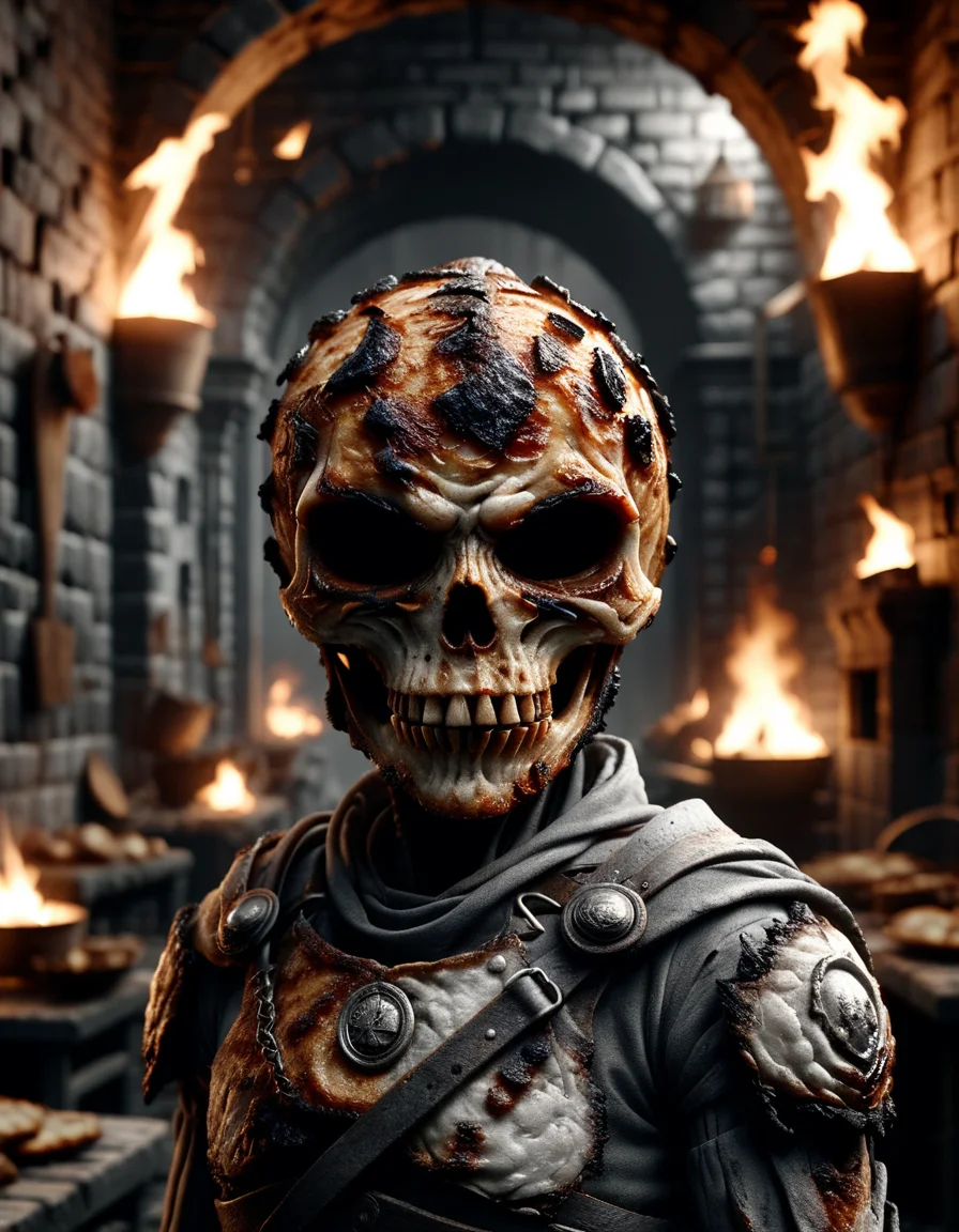 made of ral-roasted, Hideous, Wide view, greyscale, grim, <lora:ral-roasted-sdxl:0.8>, sublime, dynamic, badge, gorgeous, epic, dynamic cinematic perfect background, contemporary, winning, confident, radiant, beautiful