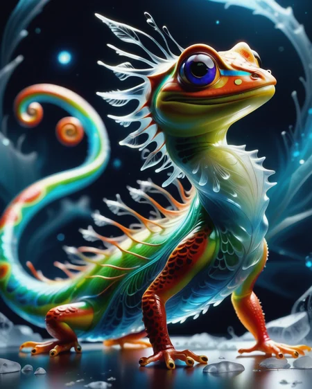 score_9, score_8_up, score_7_up, intricate details, rating_safe,
<lora:BioIceCrystalsPONY:1>, 1boy(made out of Jed-Blmicry, bioluminiscence, translucent,
gecko,
full body, looking at the viewer, solo, smiling), detailed background, depth of field, subsurface scattering,
<lora:ral-chrosc-clr:0.3>, ral-chrosc-clr,
<lora:xl_more_art-full_v1:0.3>,
<lora:add-detail-xl:0.3>