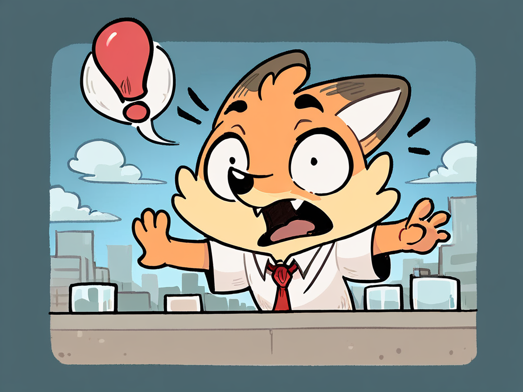 score_9, score_8_up, score_7_up, rating_safe, high quality, hires, furry, male, fox, Ron, solo, shirt, necktie, chibi, open mouth, shock, exclamation mark, <lora:Ron_r1-1.5:1>, city